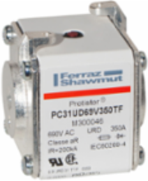 Square Body High-Speed Fuse Protistor® Size 31 aR 690VAC IEC 700VAC UL 350A With Striker Flush ends metric threads