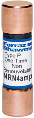 Canadian Fuse 250V 4A Ferrule Mount Class H - 10kA, Type "P", Copper Connection