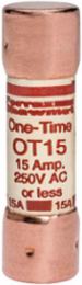 Fast-Acting Class K5 Fuse 250V 15A with 50 kA Breaking Capacity, 2 Inch Length