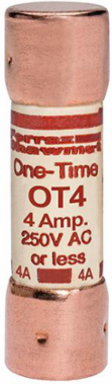 Fuse Amp-Trap® 250V 4A Fast-Acting Class K5 Fuse - 50kA Breaking Capacity, Clip Mount
