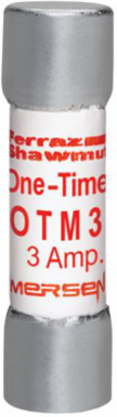 Fuse Amp-Trap Fast-Acting Midget 3A 250V Dimensions 1.5 Inch x 0.41 Inch