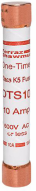 Amp-Trap 600V 10A Fast-Acting Class K5 Fuse, 50kA Interrupt Rating, 5 Inch Length
