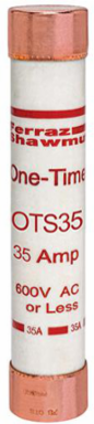 Fuse Class K5 600V 35A Fast-Acting, 5.5 Inch Length, 50kA Interrupting Capacity