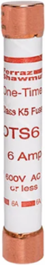 Fast-Acting Class K5 Fuse 600V 6A, 50 kA I.R., 5 Inch Length, Ferrule Connection