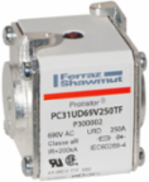 Protistor® SB aR Ultra Fast Acting Fuse-Links 31, 250A, 690VAC, Silver-Plated Brass