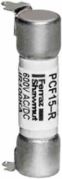 600V 15A Fast-Acting PC Mount Fuse, Midget Series, Slot Mount, 0.41 Inch Diameter