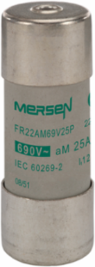 Cylindrical Fuse-Link aM 690V 22x58, 25A, Ceramic Body, Striker Version