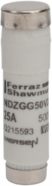 D Fuse-Link NDZ 25A 500VAC Ceramic Body Yellow