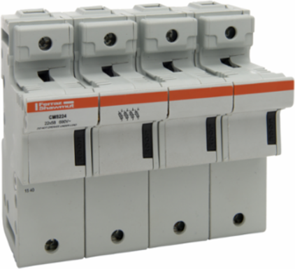 Modulostar® 4-Pole Modular Fuse Holder 22x58, IP20, DIN Rail Mounting