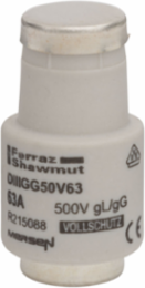 D Fuse-Link gG, DIII, 500VAC, 63A, 1.06 Inch Diameter, Ceramic Body
