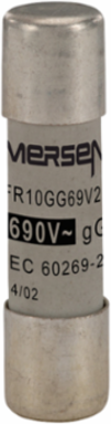 Cylindrical Fuse-Link gG 690V 10x38, 2A with Silver-Plated Copper Terminals