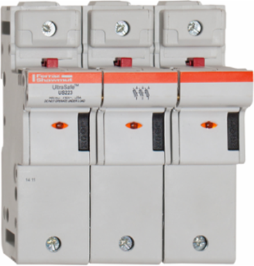 UltraSafe™ Modular Fuse Holder, 3-Pole, 22x58 mm, DIN Rail, IP20, 125A