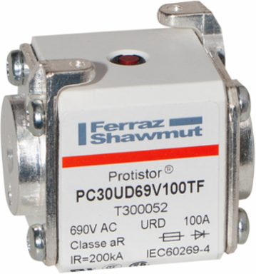 Protistor SB Fuse-Link aR 690V, Size 30, 100A, Threaded Terminals, UL/CSA Certified