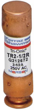 Fuse Tri-Onic® 250V 2.5A Class RK5 Time-Delay, 0.56 Inch Diameter, 0.05 lb