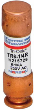 Fuse Tri-Onic® 250V 6.25A Time-Delay Class RK5, 2 Inch Length, 0.56 Inch Diameter