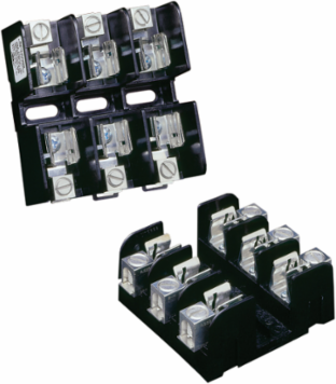 750V 50A 3-Pole Semiconductor Fuse Base with Clip-in Installation, Thermoplastic