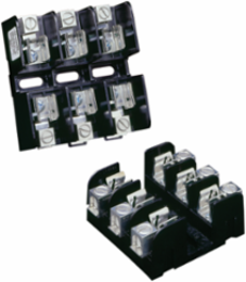 750V 100A 2-Pole Semiconductor Fuse Base with Thermoplastic Body and DIN Rail Adapter