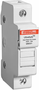 UltraSafe™ 600V 30A Class CC Fuse Holder 1-pole, DIN Rail Mounting, IP20