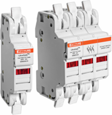 UltraSafe Fuse Holder 600V 30A 2-pole DIN Rail Mount, Spring Pressure Connection