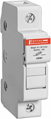 UltraSafe™ 800V 30A Midget 1-Pole Finger-Safe Fuse Holder, DIN Rail Mount