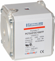 Protistor Size 73 aR Fuse-Link, 1000A, 1000V, Ultra-Fast Acting, Silver-Plated