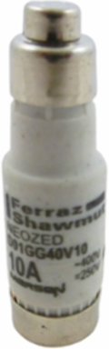 Neozed D0 Fuse-Link gG, 400VAC, D01, 10A, 0.43 Inch, Ceramic Body