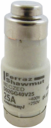 Neozed D0 Fuse-Link gG, 25A, 400V AC/DC, D02, Yellow, Ceramic Insulation