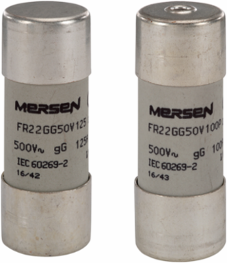 22x58 mm gG Cylindrical Fuse-Link, 12A, 690V AC, Ceramic Body, Silver-Plated Contacts