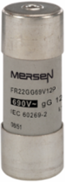 22x58 mm gG Cylindrical Fuse-Link, 12A, 690V AC, Ceramic Body, Silver-Plated Contacts