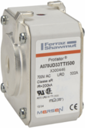 Square Body High-Speed Fuse Protistor® Size 33 aR 690VAC IEC 700VAC UL 500A With Striker Flush ends UNC threads