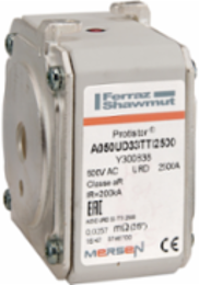 Square Body High-Speed Fuse Protistor® Size 33 aR 450VAC IEC 500VAC UL 2500A With Striker Flush ends UNC threads