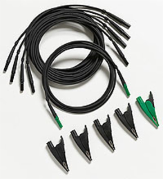 Fluke TLS430 – Test Leads and Alligator Clips (4 black, 1 green)