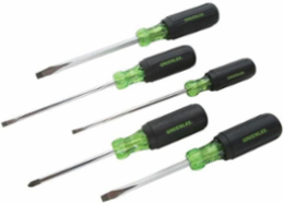 5-Piece Screwdriver Set with Soft Cushioned Grip, Chrome-Plated Finish, ASME/ANSI Standard