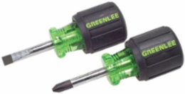 Stubby Screwdriver Set, 2-Piece, Soft Cushioned Grip, Durable Black Phosphate Tips