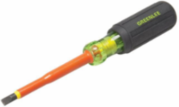 Insulated Screwdriver Cabinet Tip 1/4 Inch x 4 Inch, 1000V AC, Black Phosphate Tip