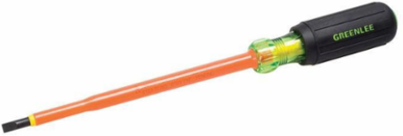 Heavy Duty Insulated Screwdriver, Cabinet Tip 3/16 Inch x 6 Inch, 1000V AC