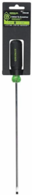 Heavy Duty Flat Blade Screwdriver 3/16 Inch Tip, 10 Inch Shank Length, Black Phosphate Tips