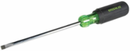 Heavy Duty Round Shank Flat Blade Screwdriver 1/4 Inch Tip, 6 Inch Shank Length