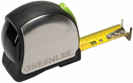 Power Return Tape Measure, 25 Ft, 1 Inch Wide, Tough ABS Case, Nylon Blade