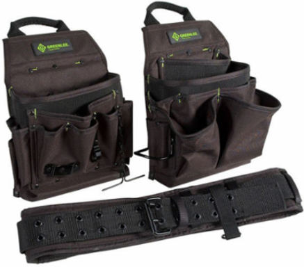 3-Piece Tool Pouch and Belt Combo, Fits Waist 29-46 Inch, Includes 3 Inch Padded Belt