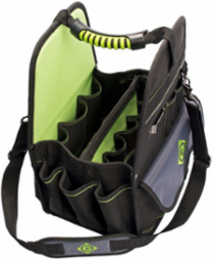 11 Inch Electrician's Open Tool Carrier, Poly and Nylon Ripstop, 27 Pockets, 17 Inch Depth