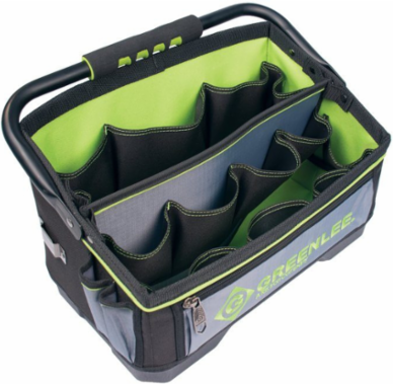 16 Inch Heavy-Duty Open Tool Tote with 19 Pockets and Waterproof Bottom