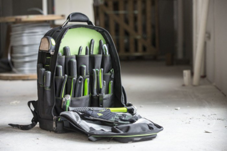 Professional Tool Backpack, 30 Pockets, 20-1/2 Inch Length, Black, Waterproof Base