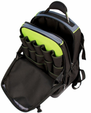 Professional Tool & Tech Backpack, 27 Pockets, 18-1/2 Inch Length, Padded Support