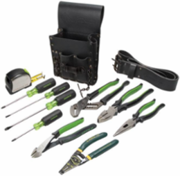 Electrician's Tool Kit - 12-Piece with Leather Tool Belt, 25 FT Tape and Pliers