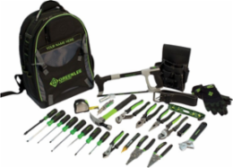 Professional Electricians Tool Backpack Kit with 28 Pieces, Size 17 x 10 x 20-1/2 Inch