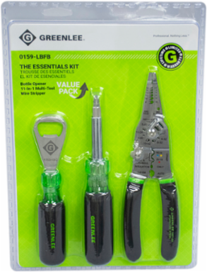 Multi-Purpose Essentials Kit, 3-Piece Includes 11-in-1 Tool & Wire Stripper/Crimper