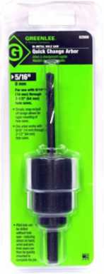 5/16 Inch Quick-Change Arbor, Hex Shank, 3/8 Inch Minimum Chuck Size