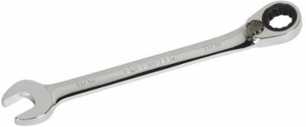 Combination Ratcheting Wrench 11/16 Inch, Polished Chrome, 9-1/16 Inch Length