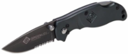 Titanium-Coated Folding Pocket Knife, 2.25 Inch Serrated Blade, Aluminum Handle